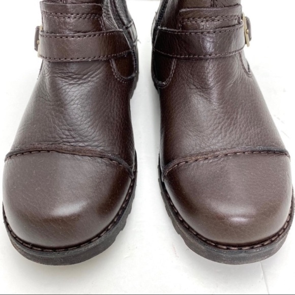 Ugg Cowen Cap toe Sheepskin Leather Biker Moto Boot in Brown Size 4 SN 3295 - Picture 3 of 11